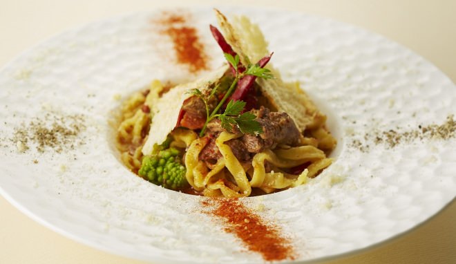 Get hot in winter! Handmade pasta with arabiata sauce with ultra spicy Tokachi herb beef