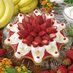 Konpeito type strawberry and banana rare cheese tart