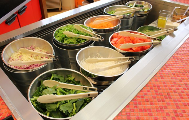 The salad bar is also fulfilling!