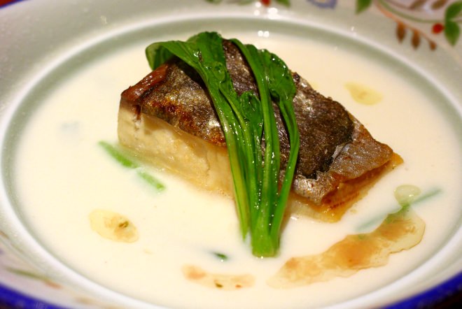 Grilled Spanish mackerel with turnip soup from Chiba (Maihama course)