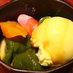 With brown sugar blancmange vanilla ice cream and matcha warabi mochi (Maihama course)