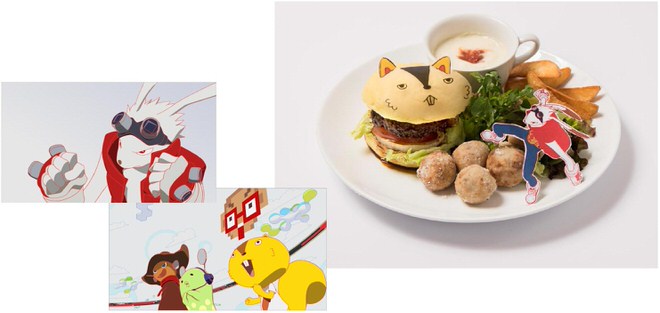 "Summer Wars" collaboration Temporary Kenji and King Kazuma's burger plate with side dishes of the Jinnouchi family 1,480 yen