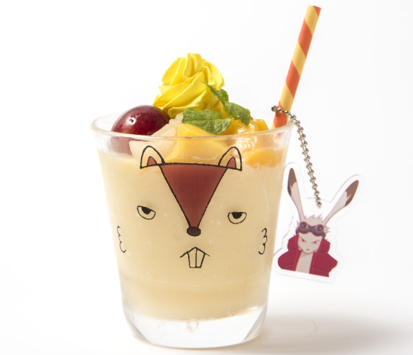 Summer Wars collaboration "Temporary Kenji sweats !? Mango smoothie with mint, grapes and pears in the field King Kazuma with acrylic charm"