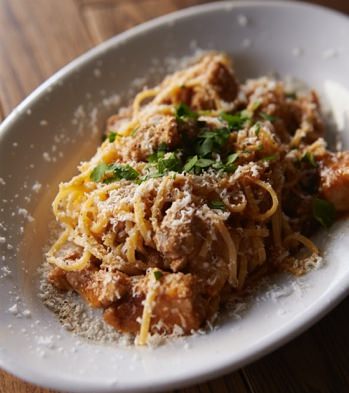 Pasta with pork bolognese sauce
