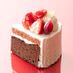 Strawberry gateau chocolate with raspberry sauce using Saga Honoka strawberries