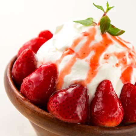 Strawberry with rich sauce