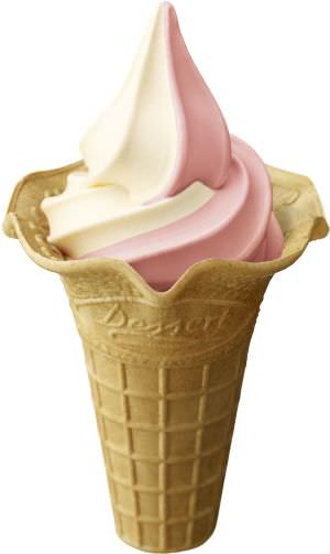 Yogurt mix soft (strawberry) corn 220 yen (tax included)