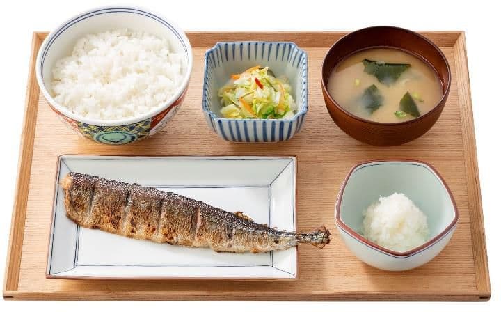 pacific saury charcoal grilled set meal