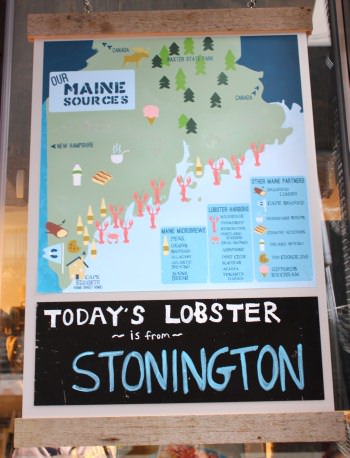 Today's lobster is said to have been purchased from STONINGTON.
