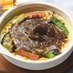 Rich beef stew doria with colorful vegetables