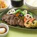 Grilled Japanese set of soft beef and natural shrimp