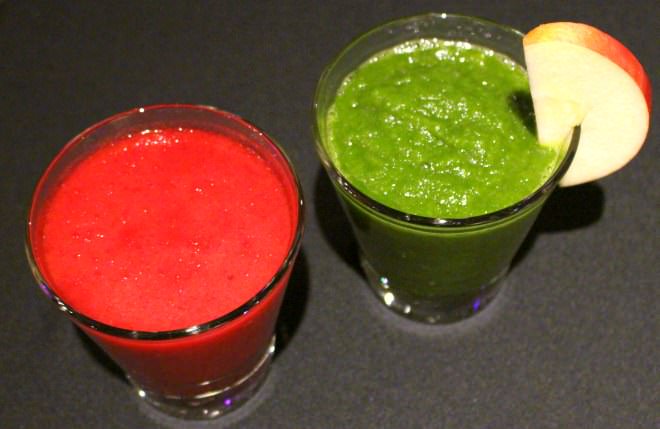 (Right photo) Apple & kale juice